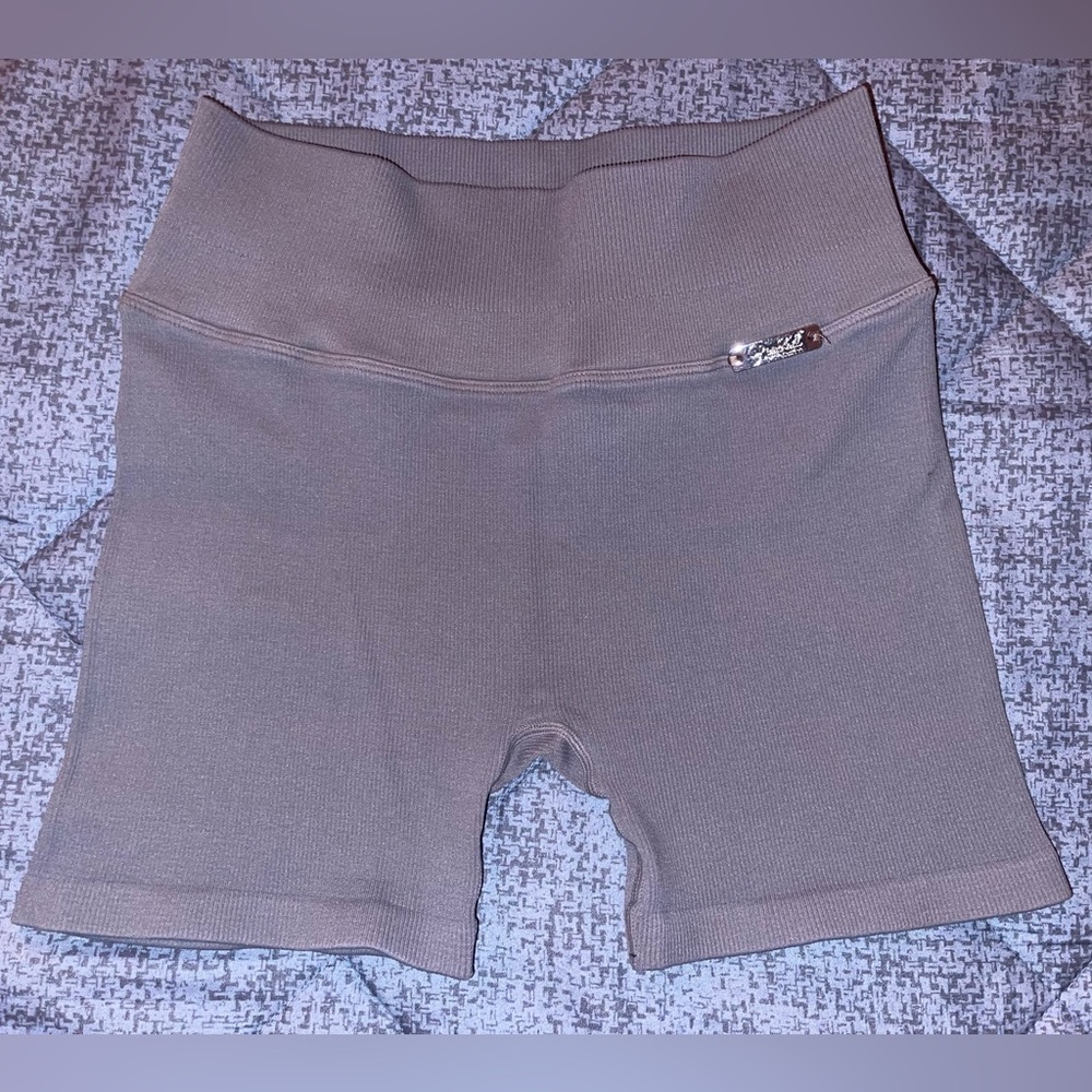 Bombshell Sportswear Inspired Seamless Shorts in Gray